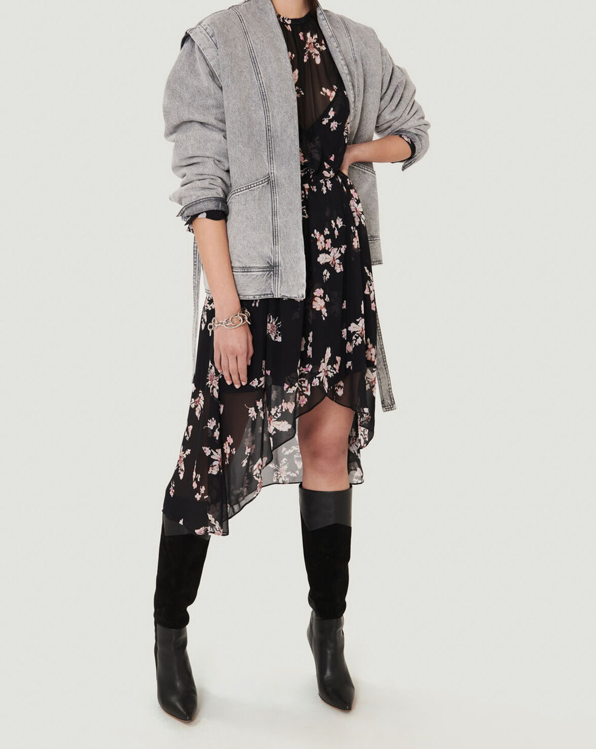DITRE WASHED DENIM KIMONO JACKET image number null